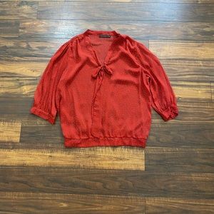 XL The Limited Sheer Tie Blouse